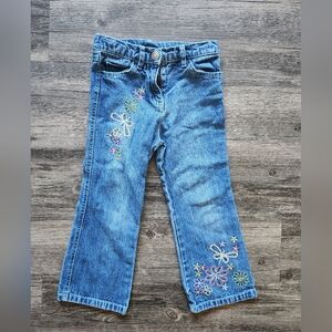 Arizona Jean Co Dragonfly Floral Embroidered Denim Jeans